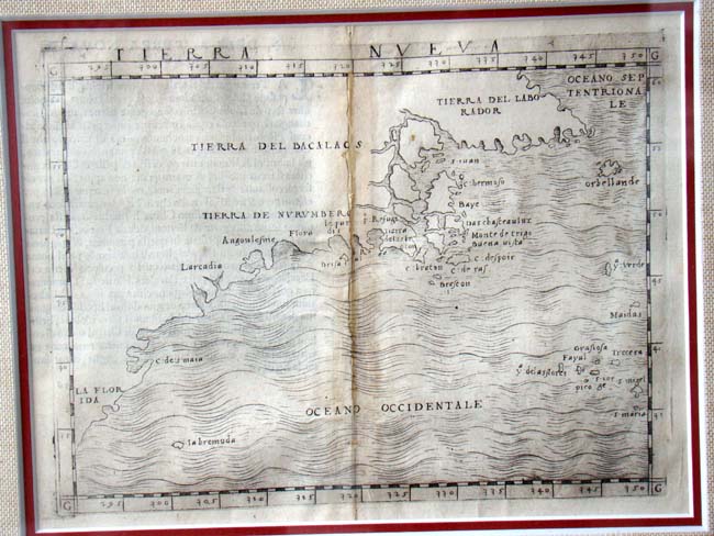 THE FIRST MAP OF THE EAST COAST by G. Gastaldi, 1548